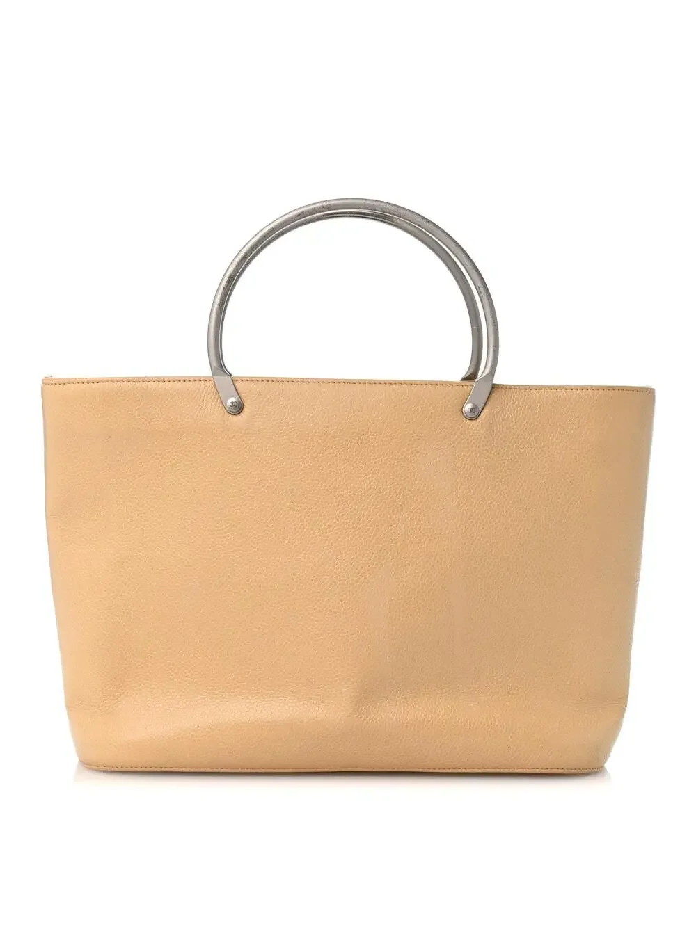Chanel Caviar Metal Handle Tote Beige #335350C89B